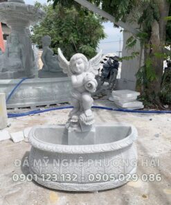 Đài phun nước thiên thần đá trắng
