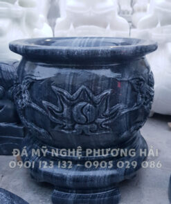 Bát hương tròn nhỏ đá đen