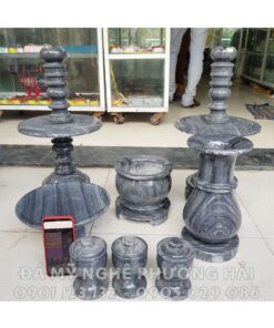 Bộ lư thờ bằng đá đen