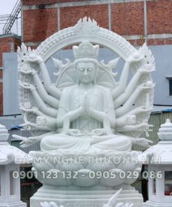 Tượng Bồ tát đá trắng Thiên Thủ Thiên Nhãn