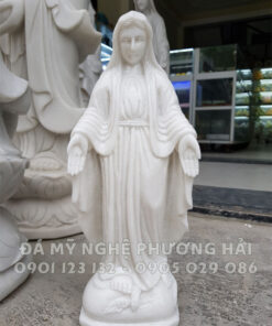 Tượng đá Đức mẹ giang tay cao 50cm