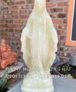 Tượng Đức mẹ cao 20cm đá ngọc Pakistan