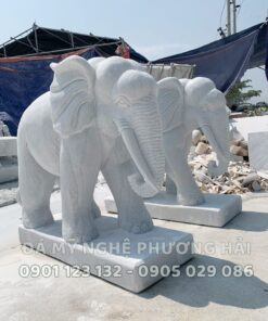 Tượng voi đá trắng